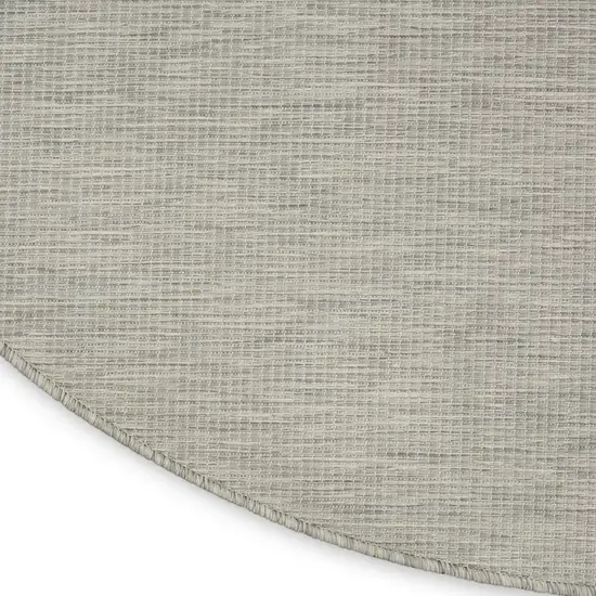 6' Gray Round Power Loom Area Rug Photo 8