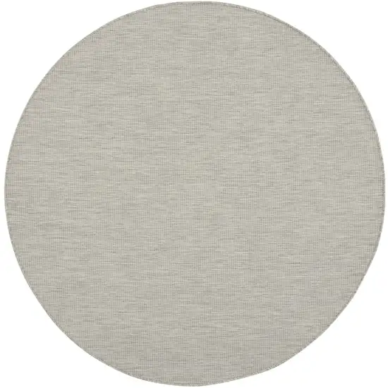 6' Gray Round Power Loom Area Rug Photo 3