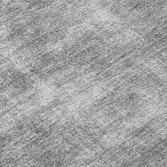 8' Gray Round Washable Indoor Outdoor Area Rug Photo 8