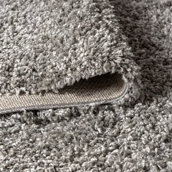 8' Gray Runner Rug With Fringe Photo 7