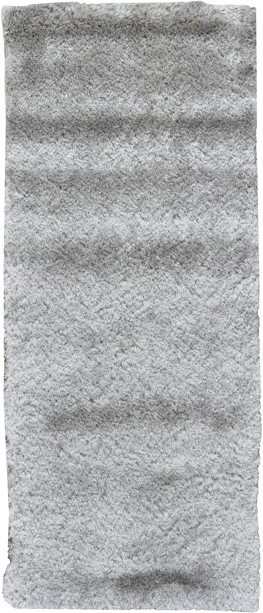 6' Gray Shag Hand Tufted Runner Rug Photo 1