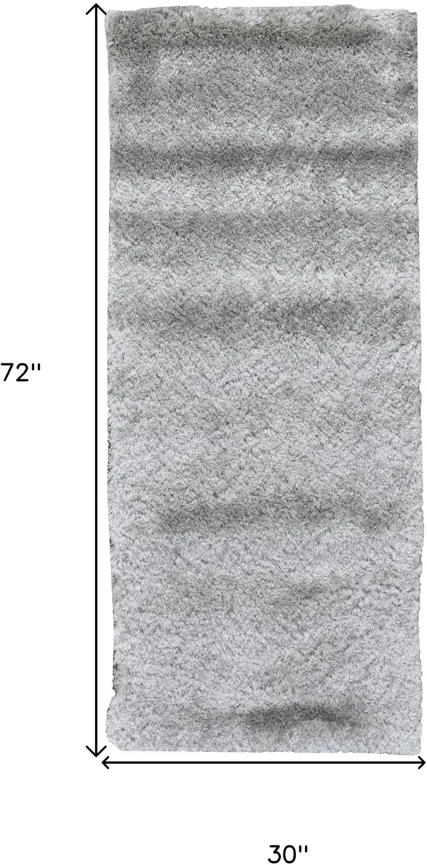 6' Gray Shag Hand Tufted Runner Rug Photo 5