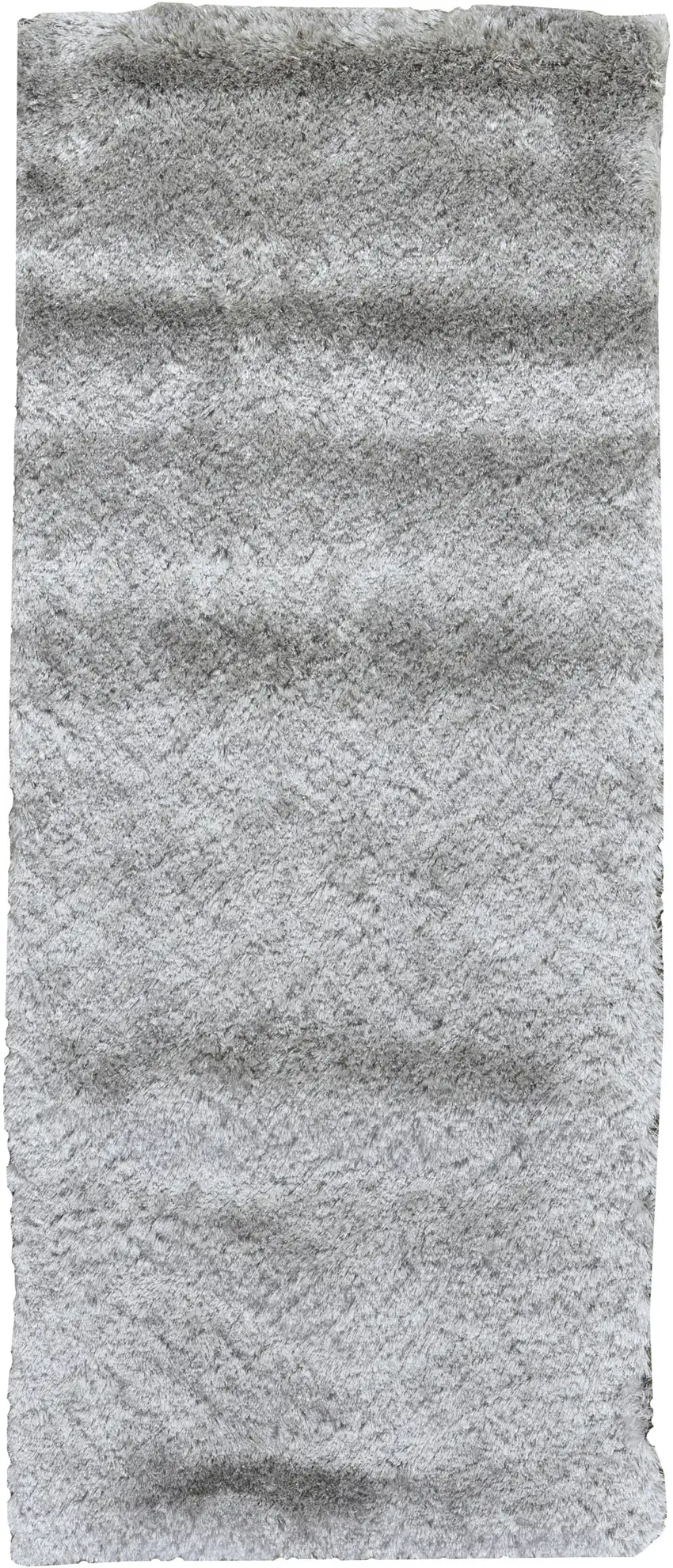 6' Gray Shag Hand Tufted Runner Rug Photo 4