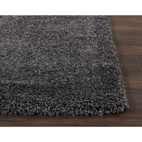 10' Gray Shag Non Skid Runner Rug Photo 5