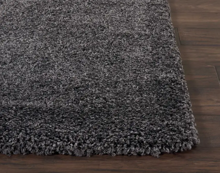10' Gray Shag Non Skid Runner Rug Photo 5