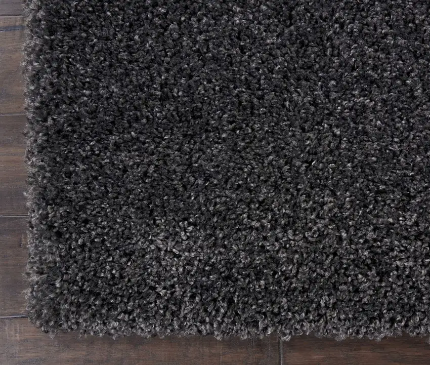 10' Gray Shag Non Skid Runner Rug Photo 7