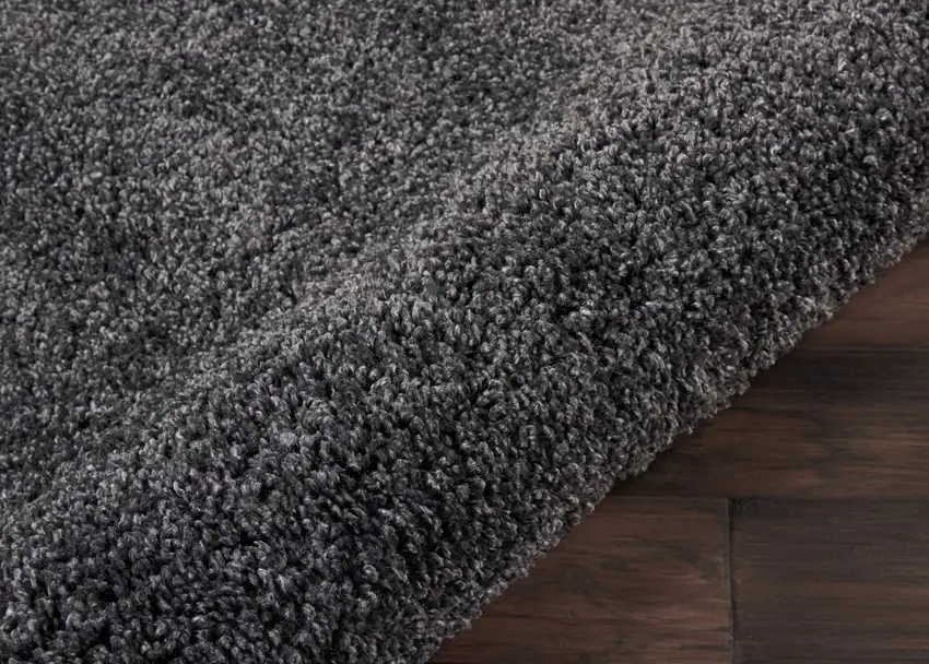 10' Gray Shag Non Skid Runner Rug Photo 8