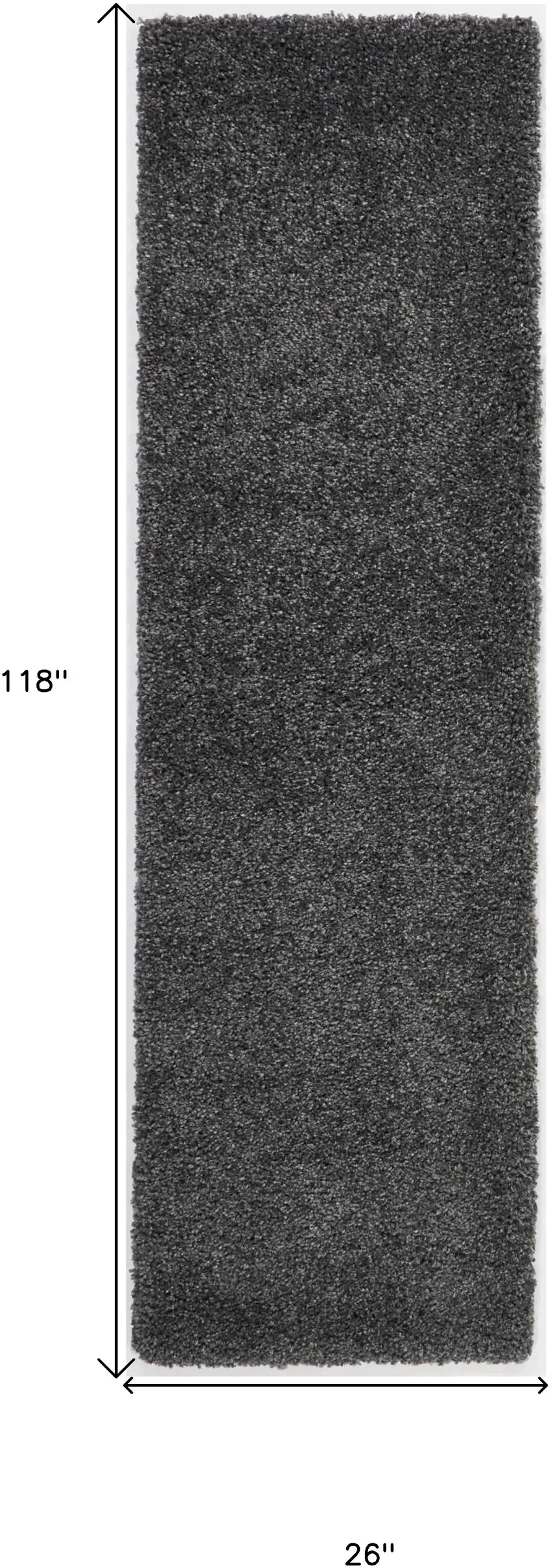 10' Gray Shag Non Skid Runner Rug Photo 3