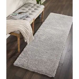 Photo of 10' Gray Shag Runner Rug