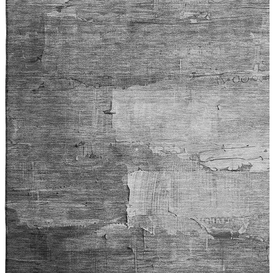 8' Gray Silver And Charcoal Abstract Washable Area Rug With UV Protection Photo 3