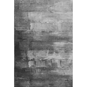Photo of 8' Gray Silver And Charcoal Abstract Washable Area Rug With UV Protection