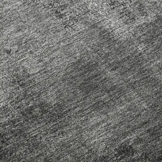 8' Gray Silver And Charcoal Abstract Washable Round Rug With UV Protection Photo 9