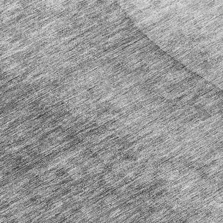 8' Gray Silver And Charcoal Round Ombre Washable Indoor Outdoor Area Rug Photo 8