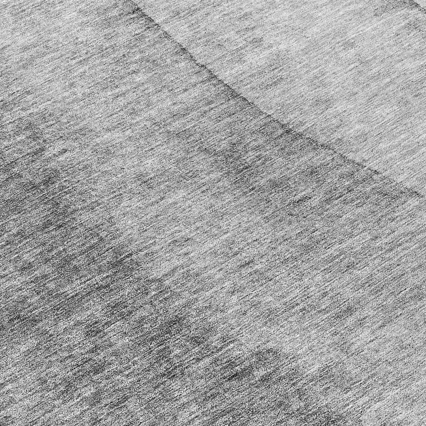 8' Gray Silver And Charcoal Round Ombre Washable Indoor Outdoor Area Rug Photo 8