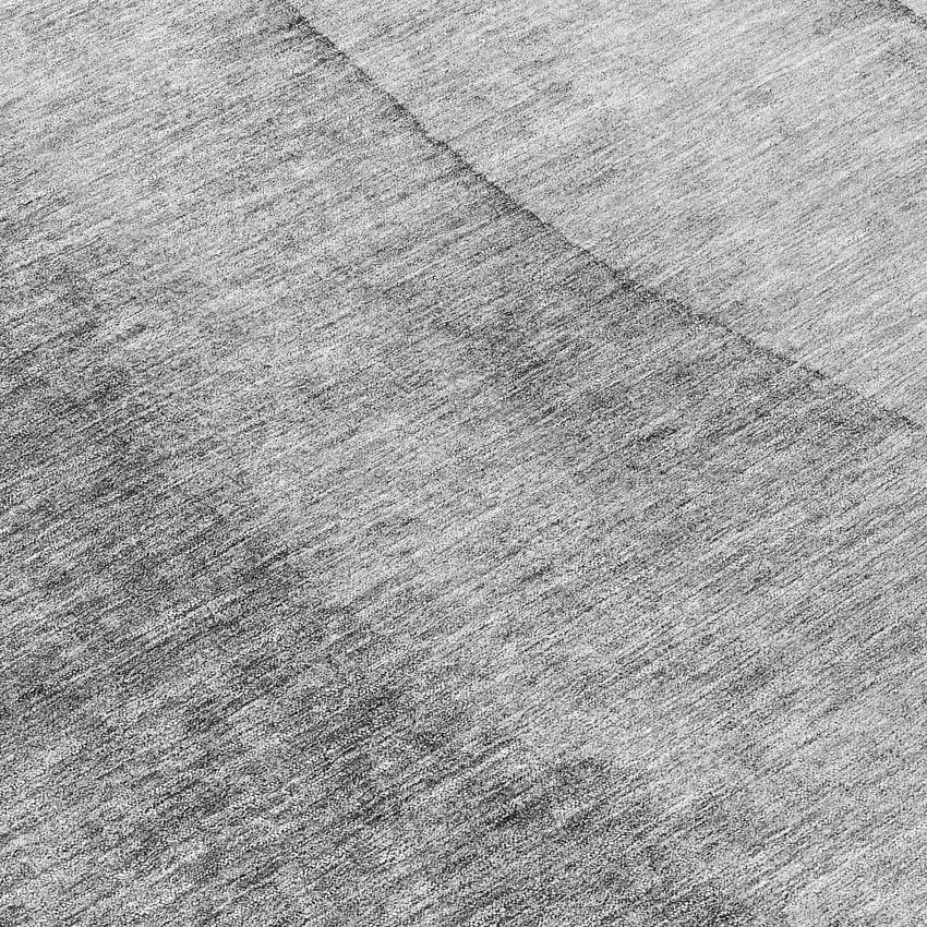 8' Gray Silver And Charcoal Round Ombre Washable Indoor Outdoor Area Rug Photo 8