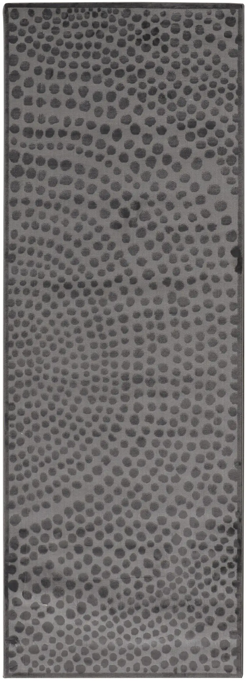 8' Gray Silver And Ivory Abstract Stain Resistant Runner Rug Photo 1