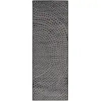 Photo of 8' Gray Silver And Ivory Abstract Stain Resistant Runner Rug