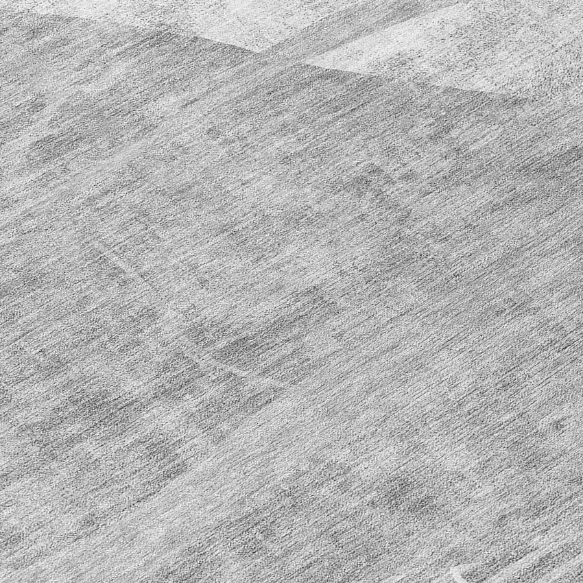 8' Gray Silver And Ivory Round Abstract Washable Indoor Outdoor Area Rug Photo 8