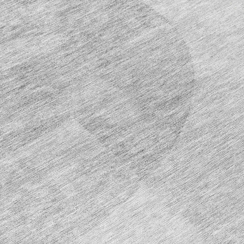 8' Gray Silver And Ivory Round Geometric Washable Indoor Outdoor Area Rug Photo 8
