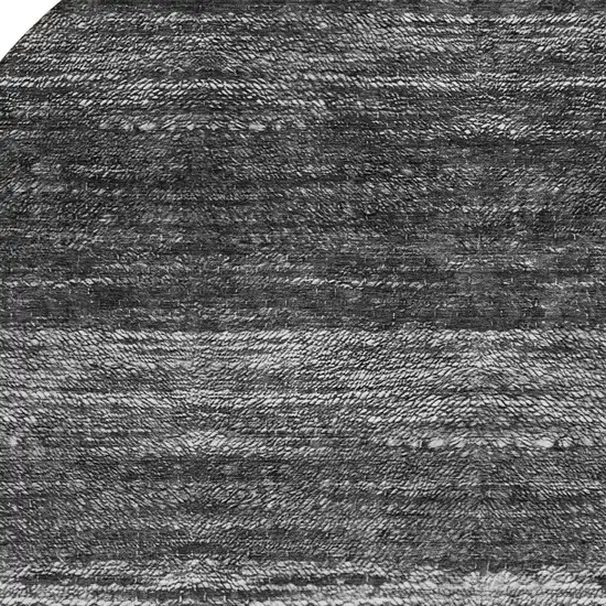 8' Gray Silver And Ivory Round Ombre Washable Indoor Outdoor Area Rug Photo 4