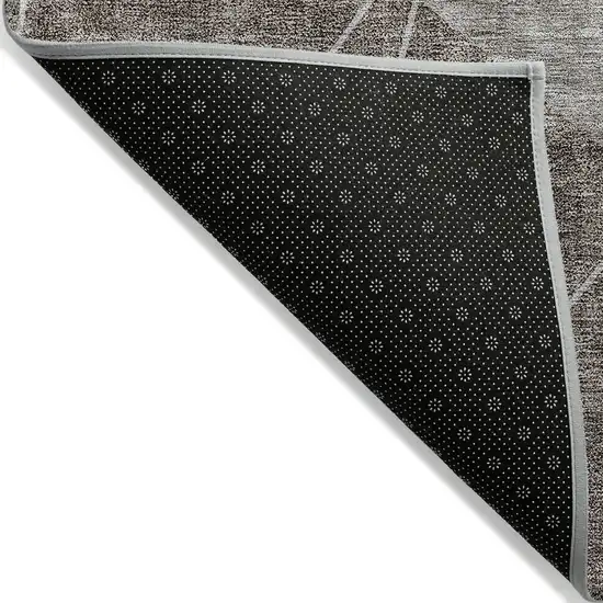 8' Gray Silver And Taupe Round Geometric Washable Indoor Outdoor Area Rug Photo 2