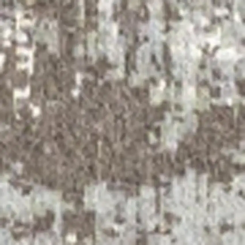 8' Gray White And Brown Abstract Washable Round Rug With UV Protection Photo 3