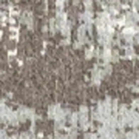 8' Gray White And Brown Abstract Washable Round Rug With UV Protection Photo 3