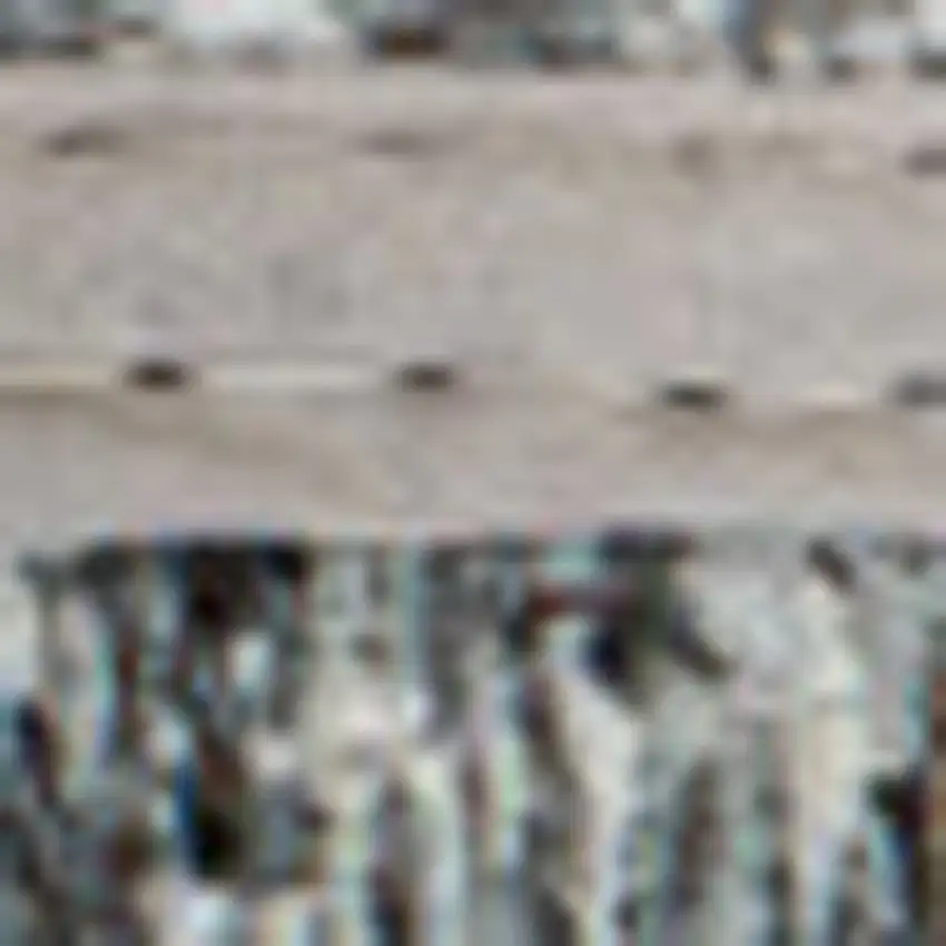 8' Gray White And Brown Abstract Washable Round Rug With UV Protection Photo 7