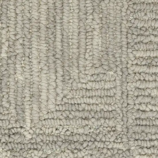 8' Gray Wool Geometric Runner Rug Photo 5