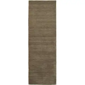 Photo of 8' Gray Wool Hand Tufted Runner Rug