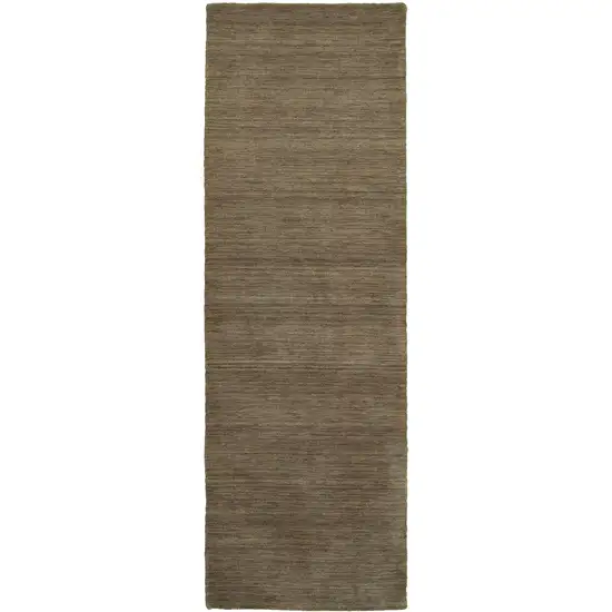 8' Gray Wool Hand Tufted Runner Rug Photo 5