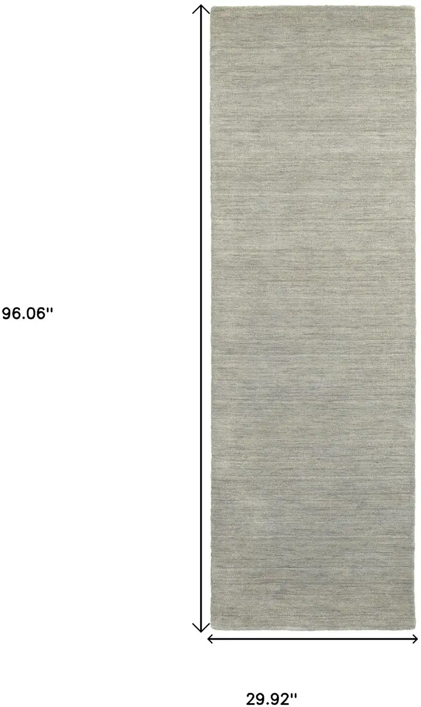 8' Gray Wool Hand Tufted Runner Rug Photo 3