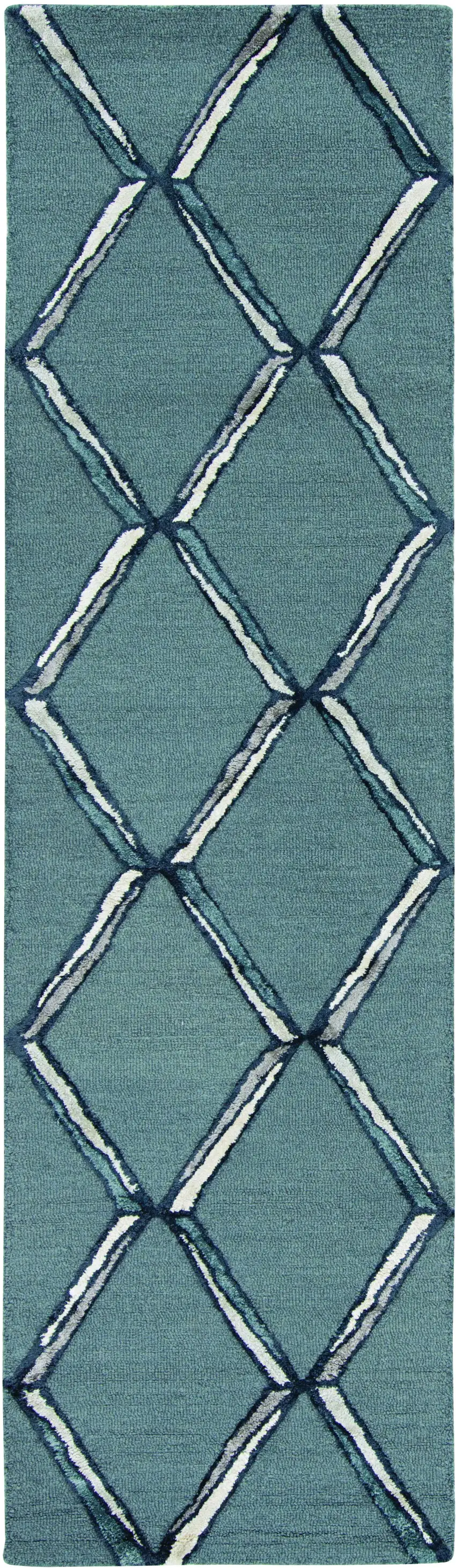 8' Gray Wool Handmade Runner Rug Photo 2