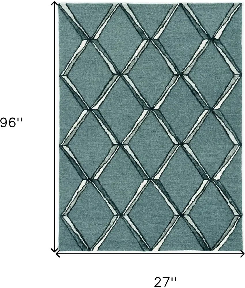 8' Gray Wool Handmade Runner Rug Photo 7