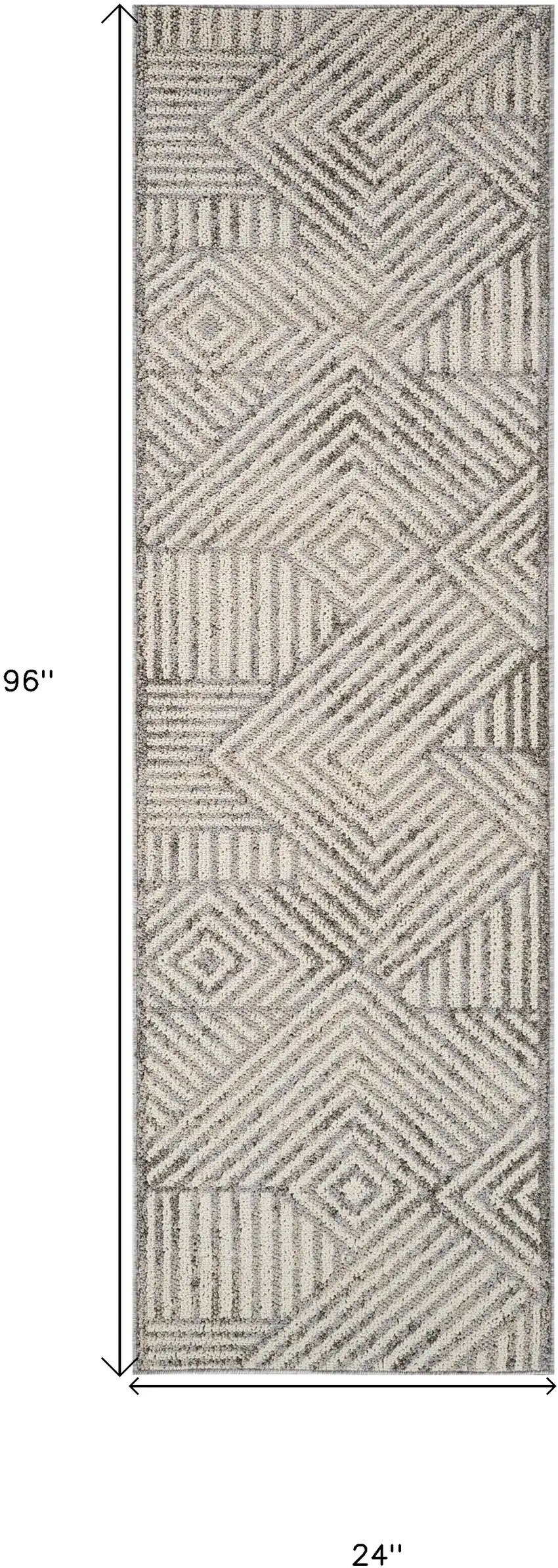 8' Gray and Beige Abstract Distressed Area Rug Photo 3