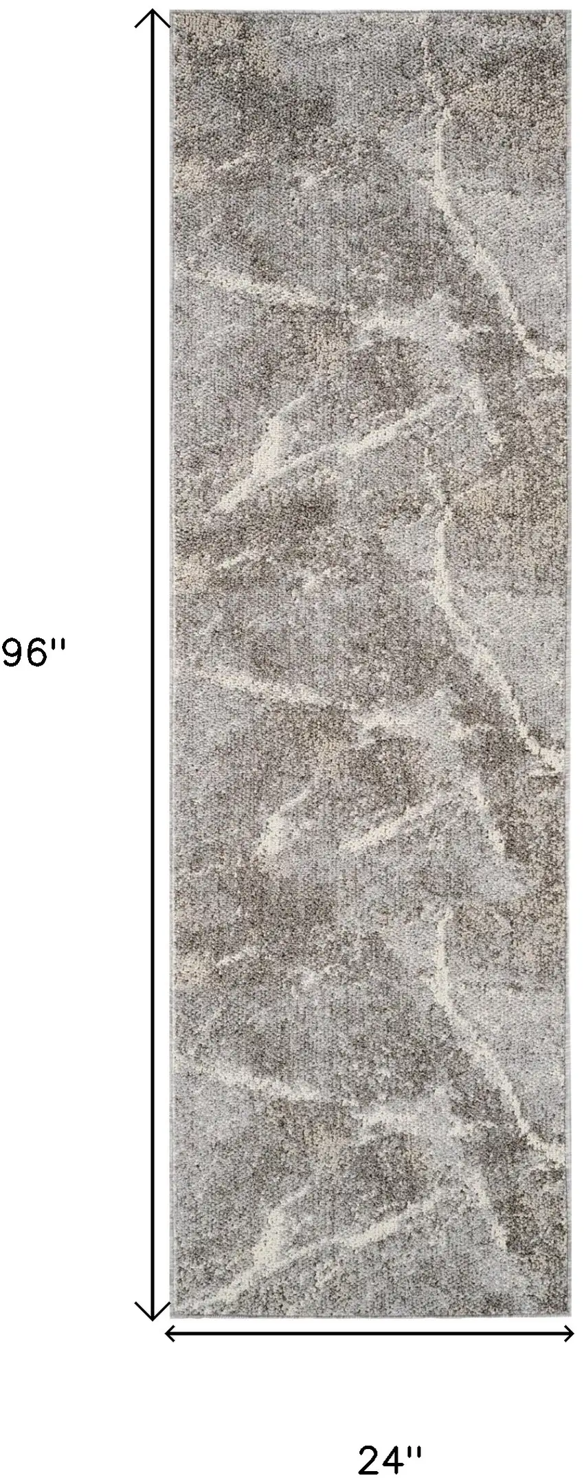 8' Gray and Beige Abstract Distressed Area Rug Photo 3