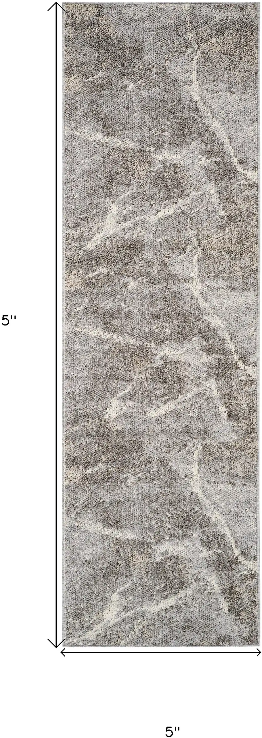 8' Gray and Beige Abstract Distressed Area Rug Photo 3