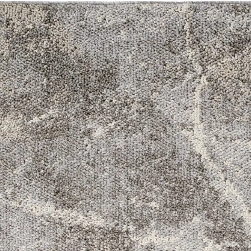 8' Gray and Beige Abstract Distressed Area Rug Photo 4