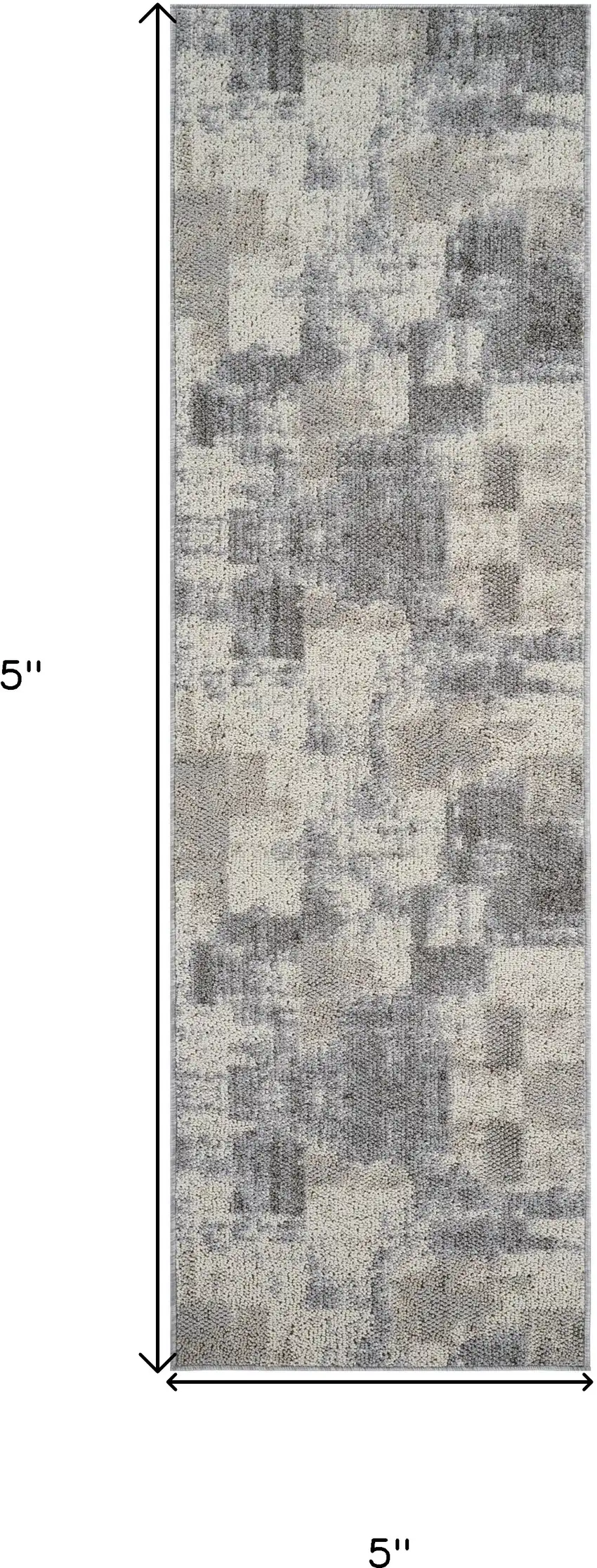 8' Gray and Beige Abstract Distressed Area Rug Photo 3