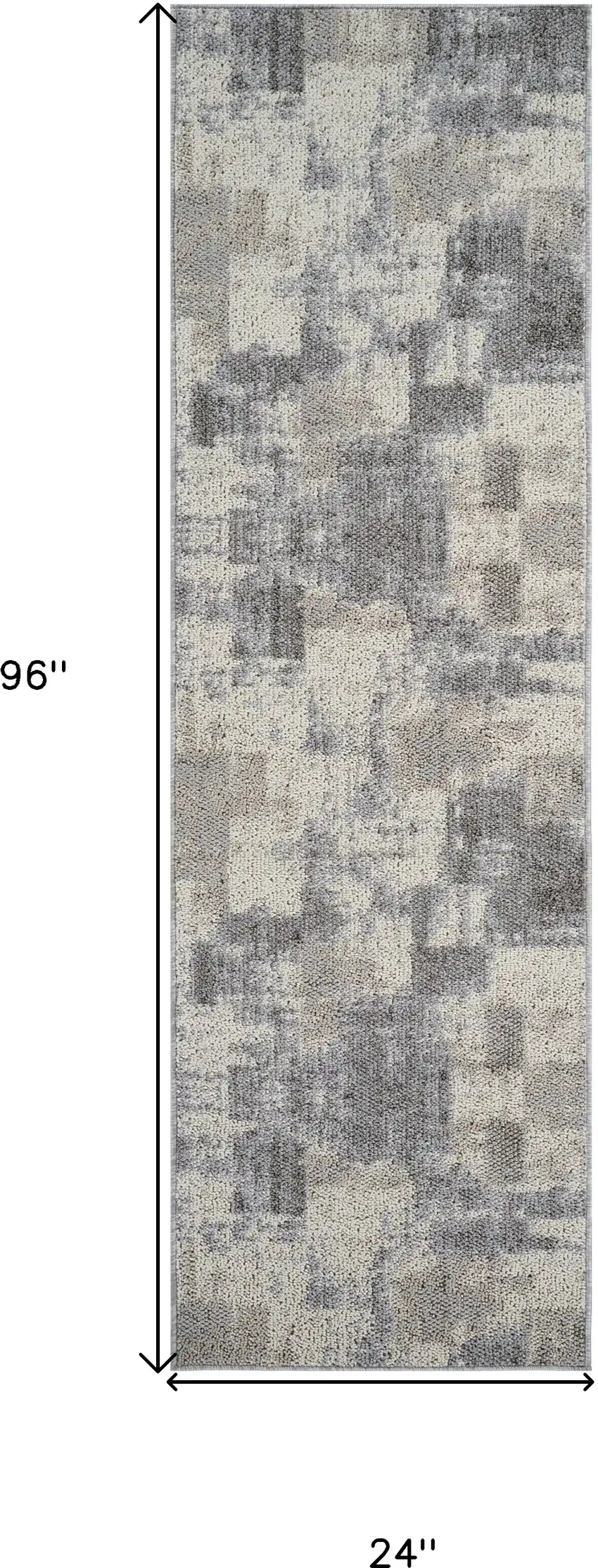8' Gray and Beige Abstract Distressed Area Rug Photo 3