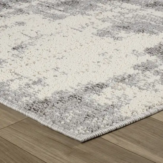 8' Gray and Beige Abstract Distressed Area Rug Photo 7