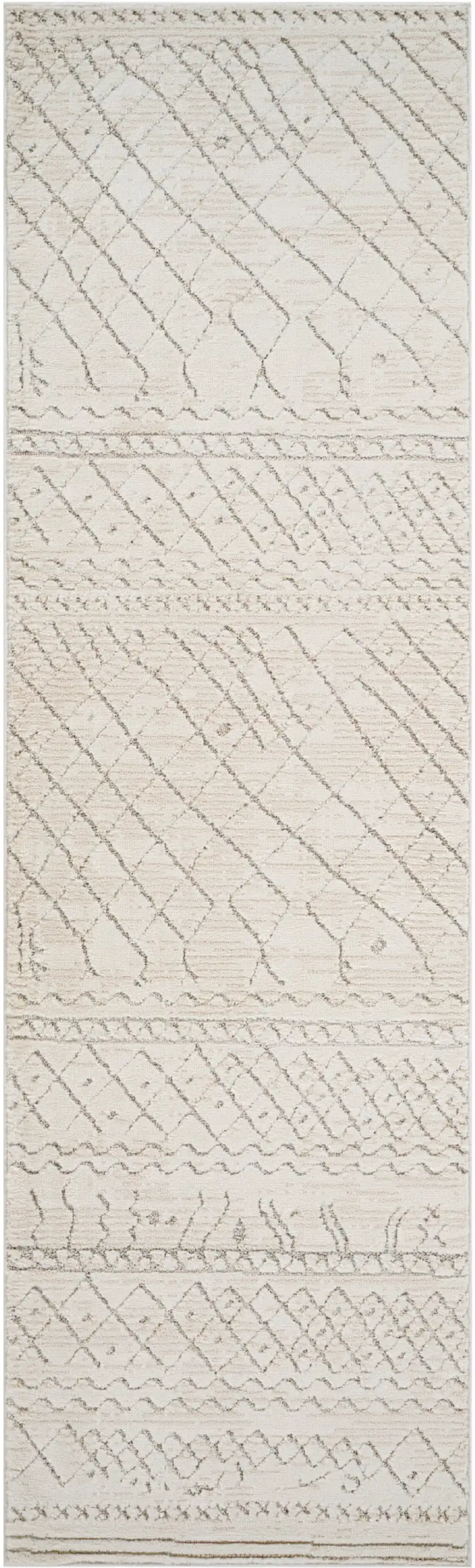 8' Gray and Beige Abstract Distressed Area Rug Photo 2