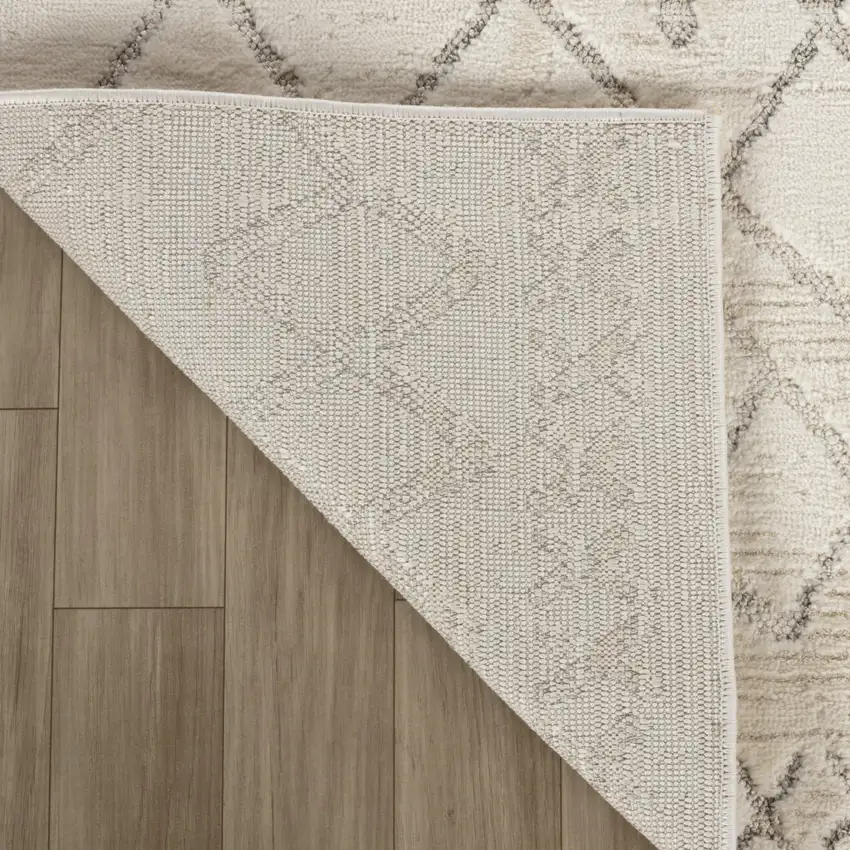 8' Gray and Beige Abstract Distressed Area Rug Photo 6