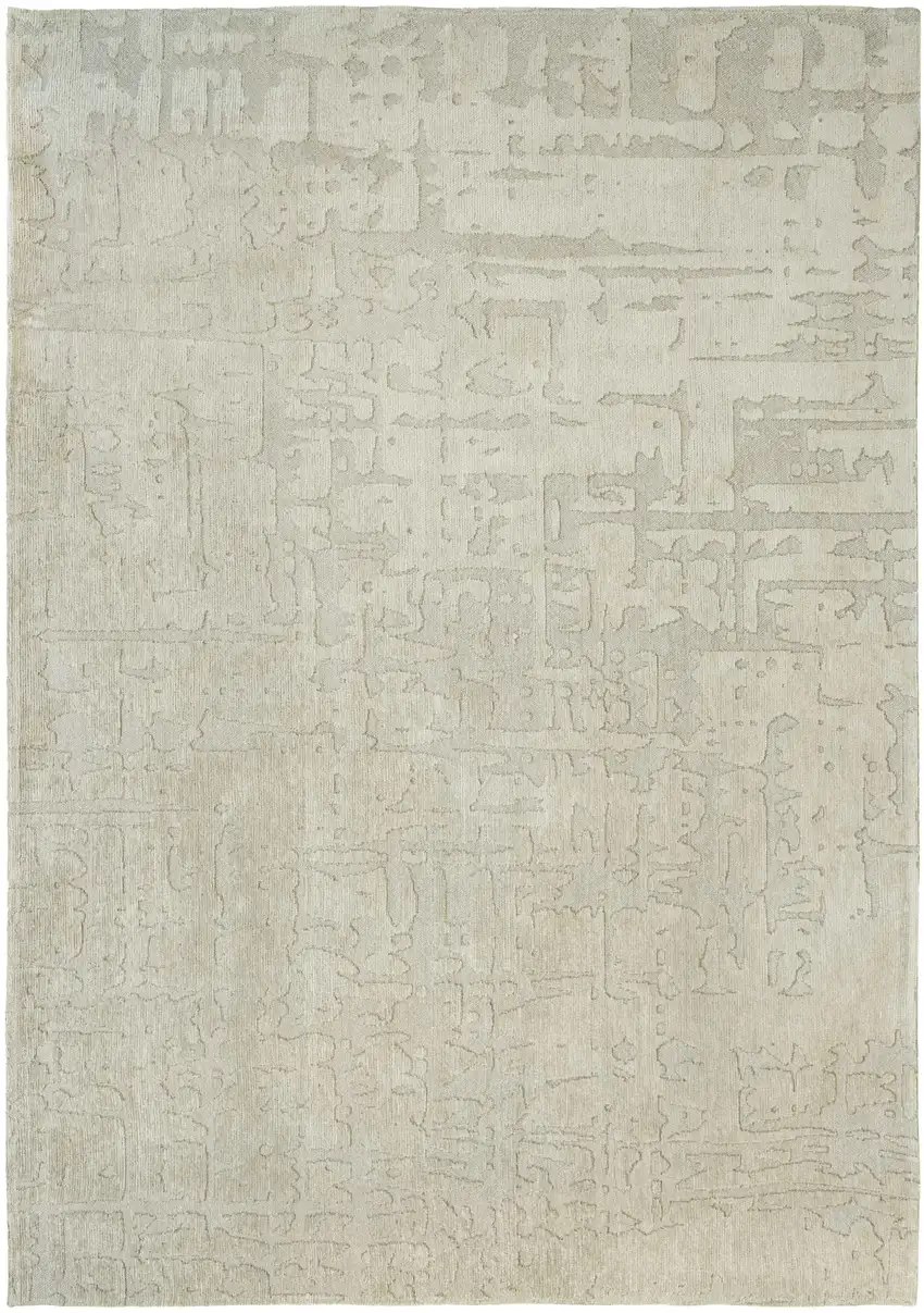10' Gray and Beige Abstract Non Skid Area Rug Photo 6