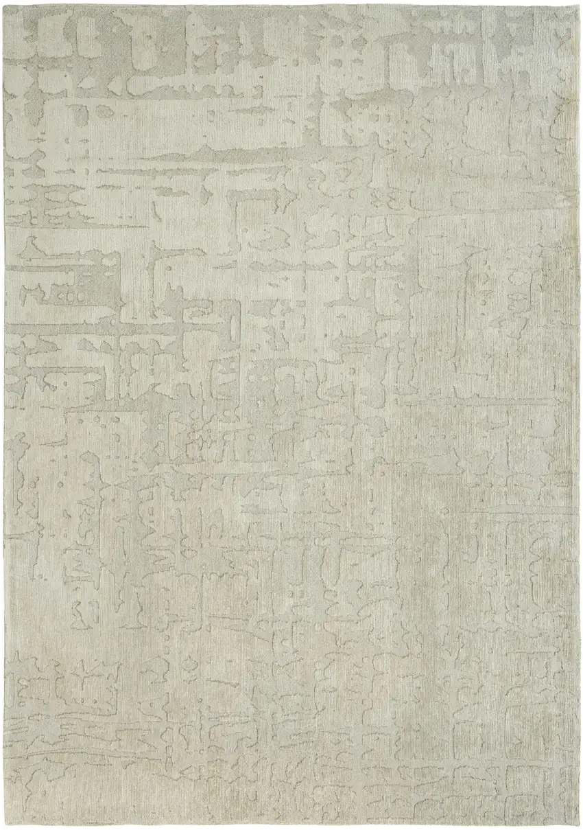 10' Gray and Beige Abstract Non Skid Area Rug Photo 2
