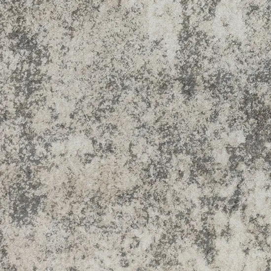 8' Ivory And Gray Abstract Runner Rug Photo 9