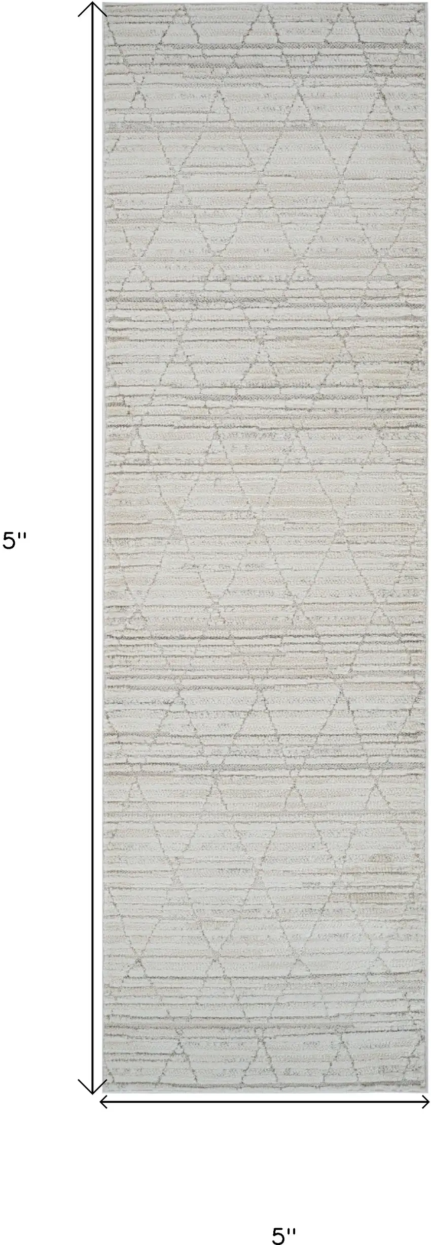 8' Gray and Beige Geometric Distressed Area Rug Photo 3