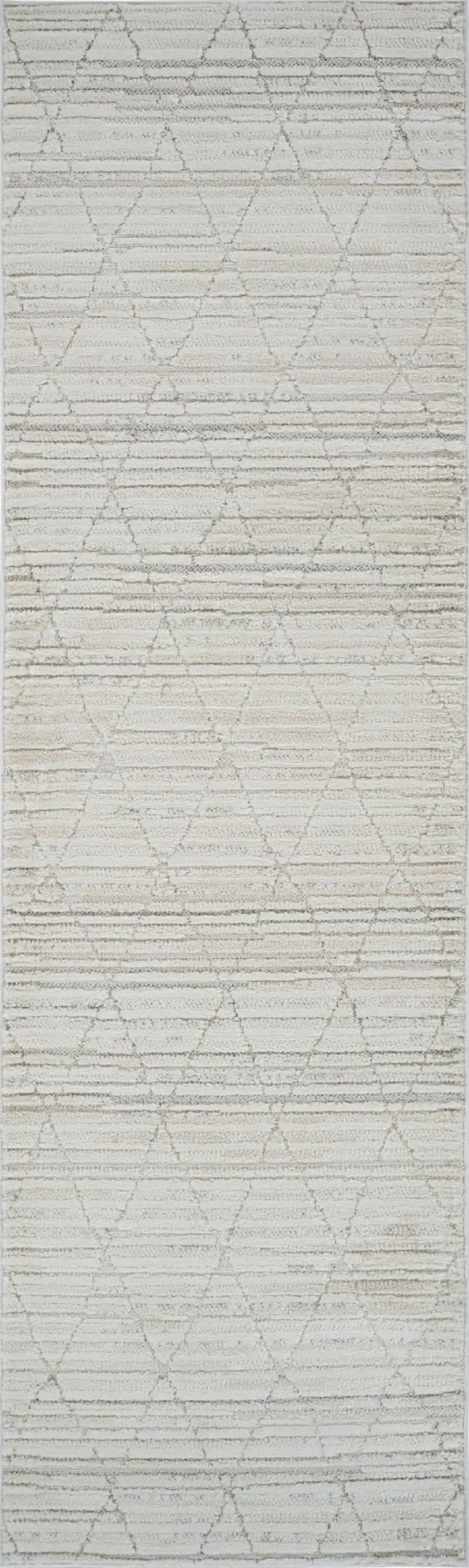 8' Gray and Beige Geometric Distressed Area Rug Photo 2