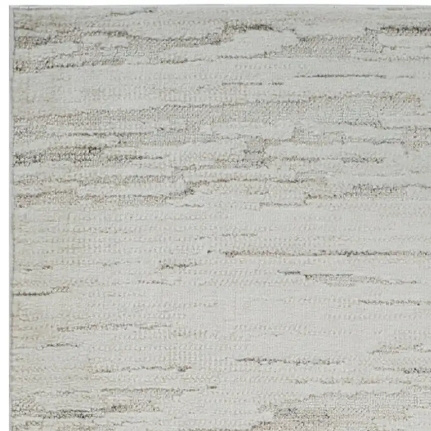 8' Gray and Beige Geometric Distressed Area Rug Photo 7