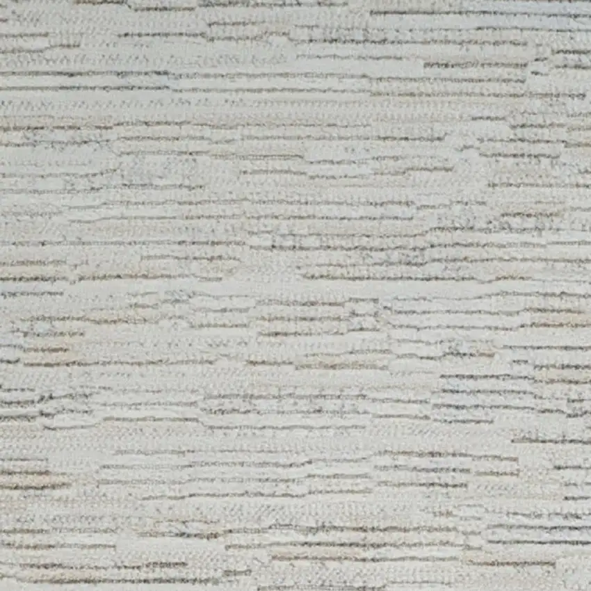 8' Gray and Beige Geometric Distressed Area Rug Photo 4